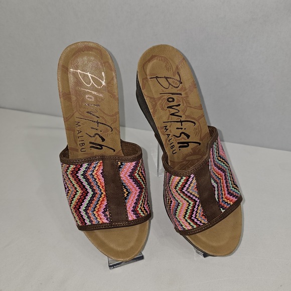 Blowfish Shoes - Blowfish Malibu HULA Multi Color Slip‎ On Sandals  ~  Size 8.5 NWOT-BOX